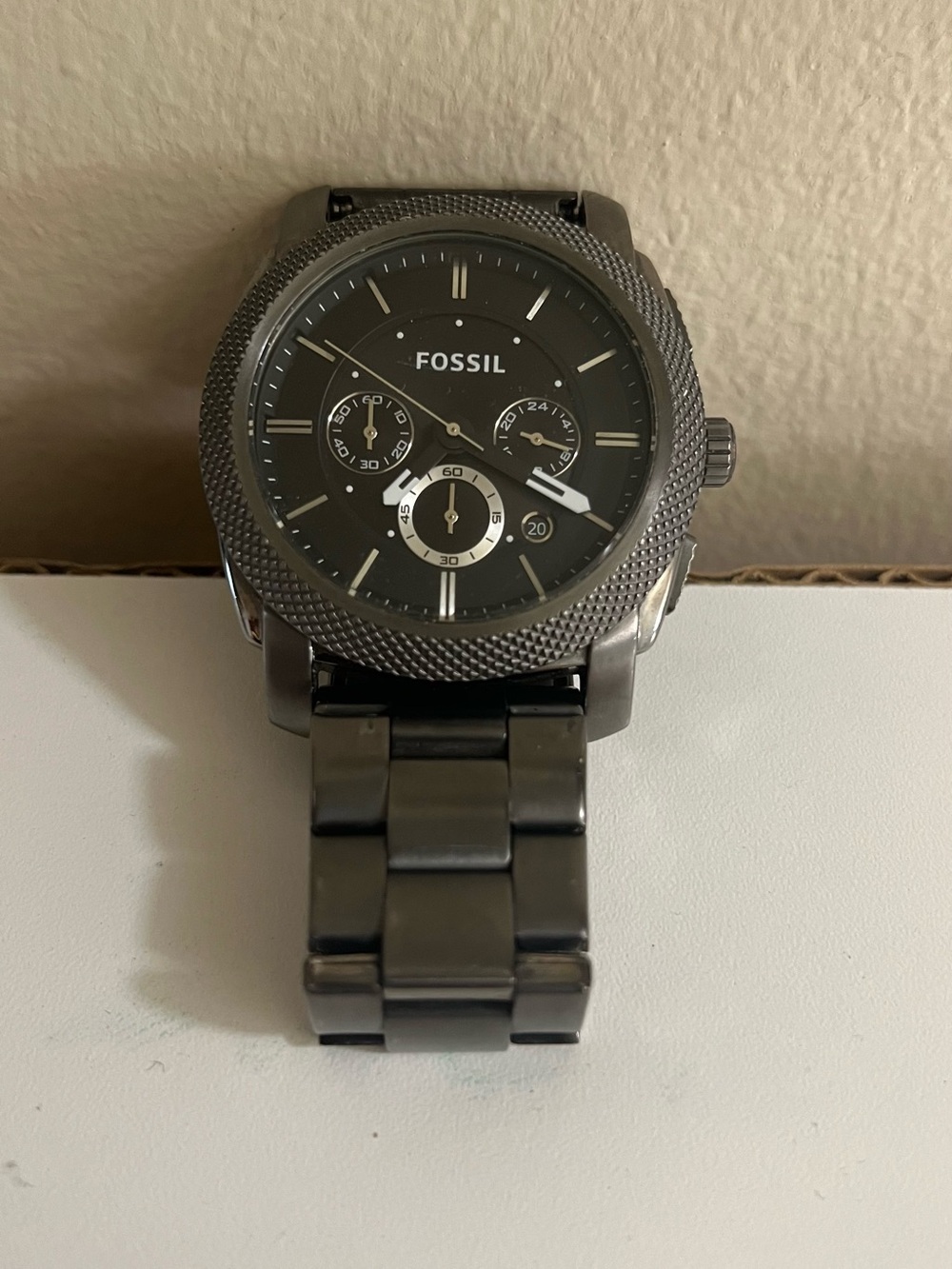 Fossil Gunmetal Black Stainless Chronograph Watch